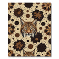 Wild Bobcat Splatter Abstract Rug