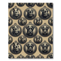 Vintage Noir Terrier Cameo Portrait Wallpaper Rug