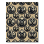 Vintage Noir Terrier Cameo Portrait Wallpaper Rug