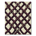 Equestrian Horseshoe Lattice Burgundy Weave Rug