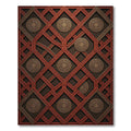 Antique Bronze Medallion Lattice Rug