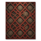 Antique Bronze Medallion Lattice Rug