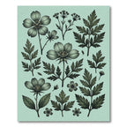 Sage Green Botanical Wildflower Meadow Rug