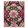 Pink Carnation Art Deco Floral Medallion Rug
