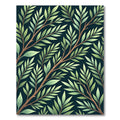 Lush Green Botanical Willow Branch Art Rug