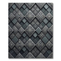 Charcoal Silver Embossed Tile Rug