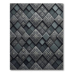 Charcoal Silver Embossed Tile Rug