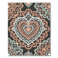 Romantic Pink White Heart Mandala Rug