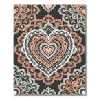 Romantic Pink White Heart Mandala Rug