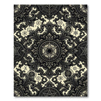 Onyx Gothic Damask Esoteric Star Tapestry Rug