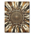 Vintage Golden Sun Floral Mandala Rug