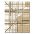 Modern Earthy Geometric Line Grid Rug