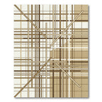 Modern Earthy Geometric Line Grid Rug