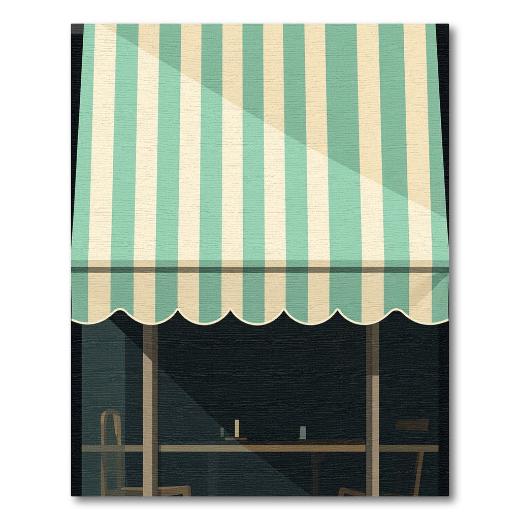Mint Green and Cream Striped Awning Rug