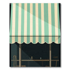 Mint Green and Cream Striped Awning Rug