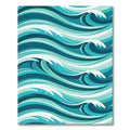 Contemporary Teal Oceanic Wave Swirl Rug