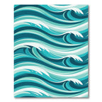 Contemporary Teal Oceanic Wave Swirl Rug