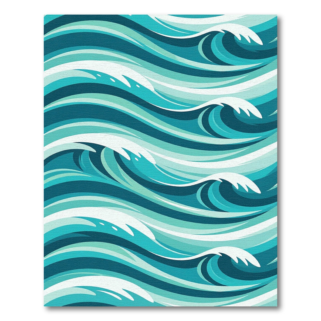 Contemporary Teal Oceanic Wave Swirl Rug