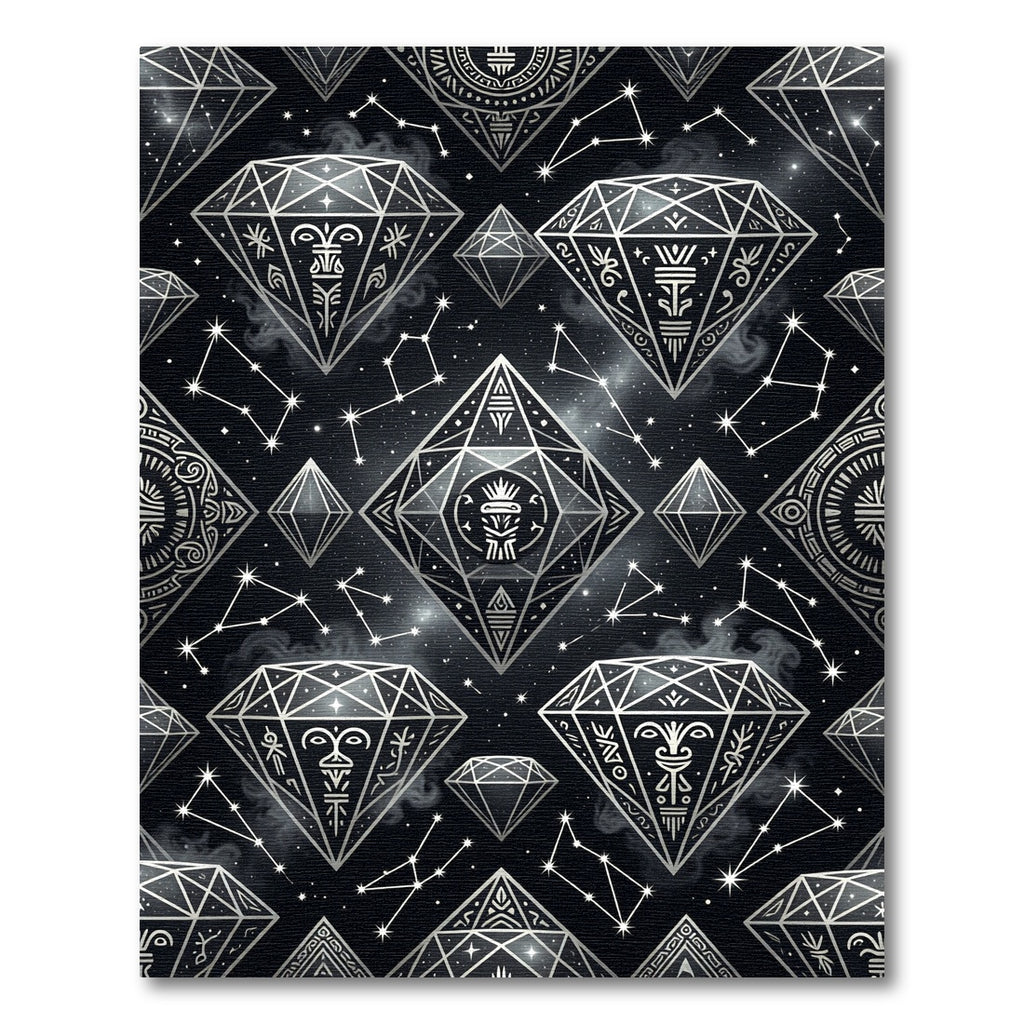 Celestial Silver Diamond Constellation Galaxy Rug