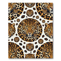Golden Leopard Faces Spotted Repeating Composition Rug