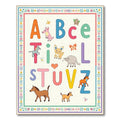 Alphabet Animals Bright Color Border Rug
