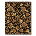 Golden Rose Vine Arabesque Rug
