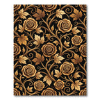 Golden Rose Vine Arabesque Rug