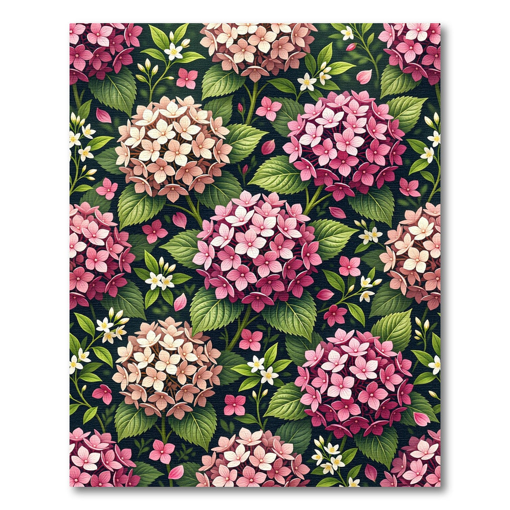 Blush and Pink Hydrangea Floral Garden Rug