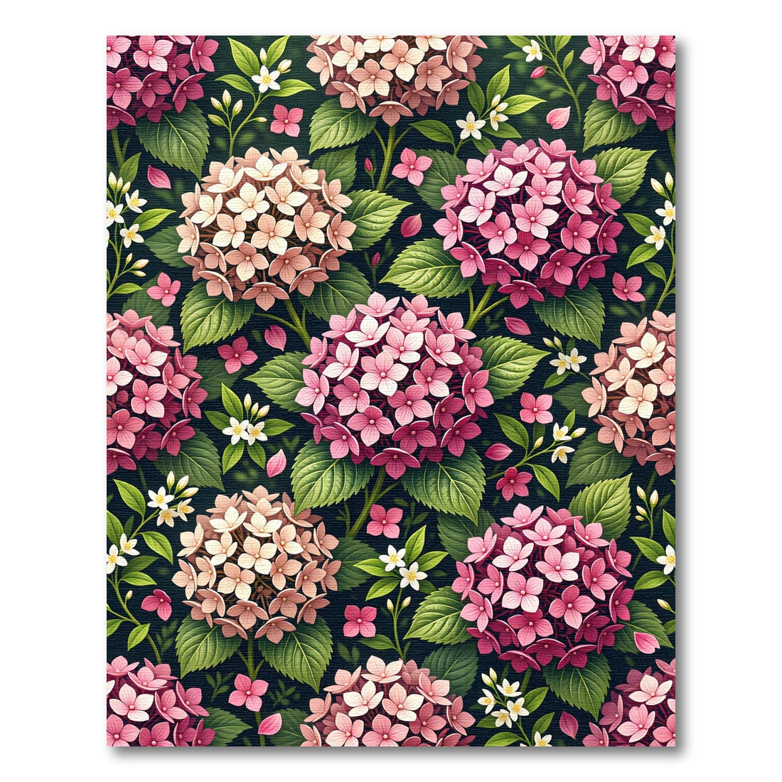 Blush and Pink Hydrangea Floral Garden Rug
