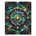 Celestial Golden Zodiac Constellation Art Rug