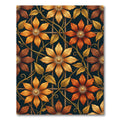 Golden Clematis Botanical Trellis Art Rug