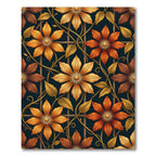 Golden Clematis Botanical Trellis Art Rug