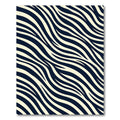 Modern Cream and Navy Zebra Wave Rug