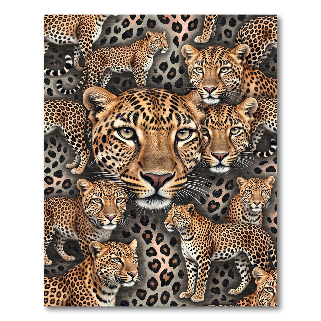 Realistic Leopard Spot Wildlife Composition Rug