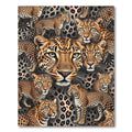 Realistic Leopard Spot Wildlife Composition Rug