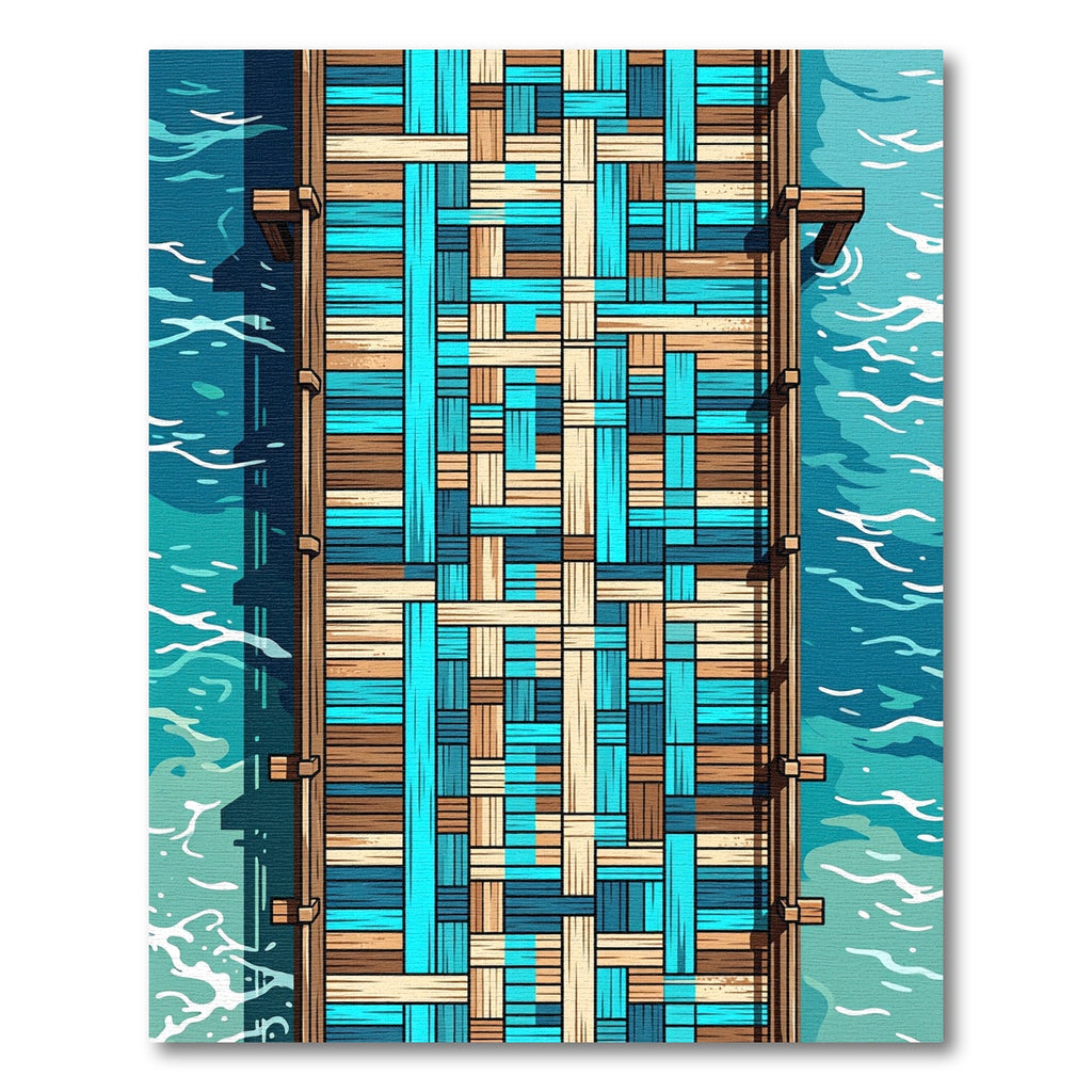 Woven Teal and Wood Tones Plaid Rug