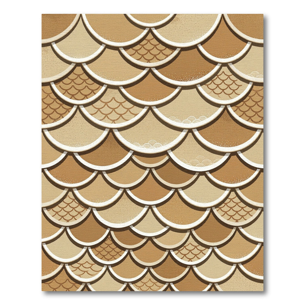 Neutral Sand Scallop Wave Texture Rug