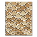 Neutral Sand Scallop Wave Texture Rug