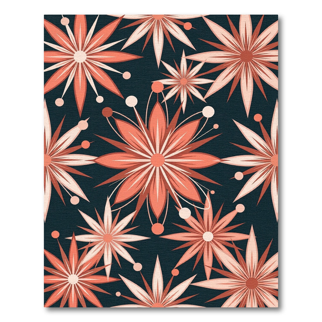 Coral Starburst Floral Explosion Rug