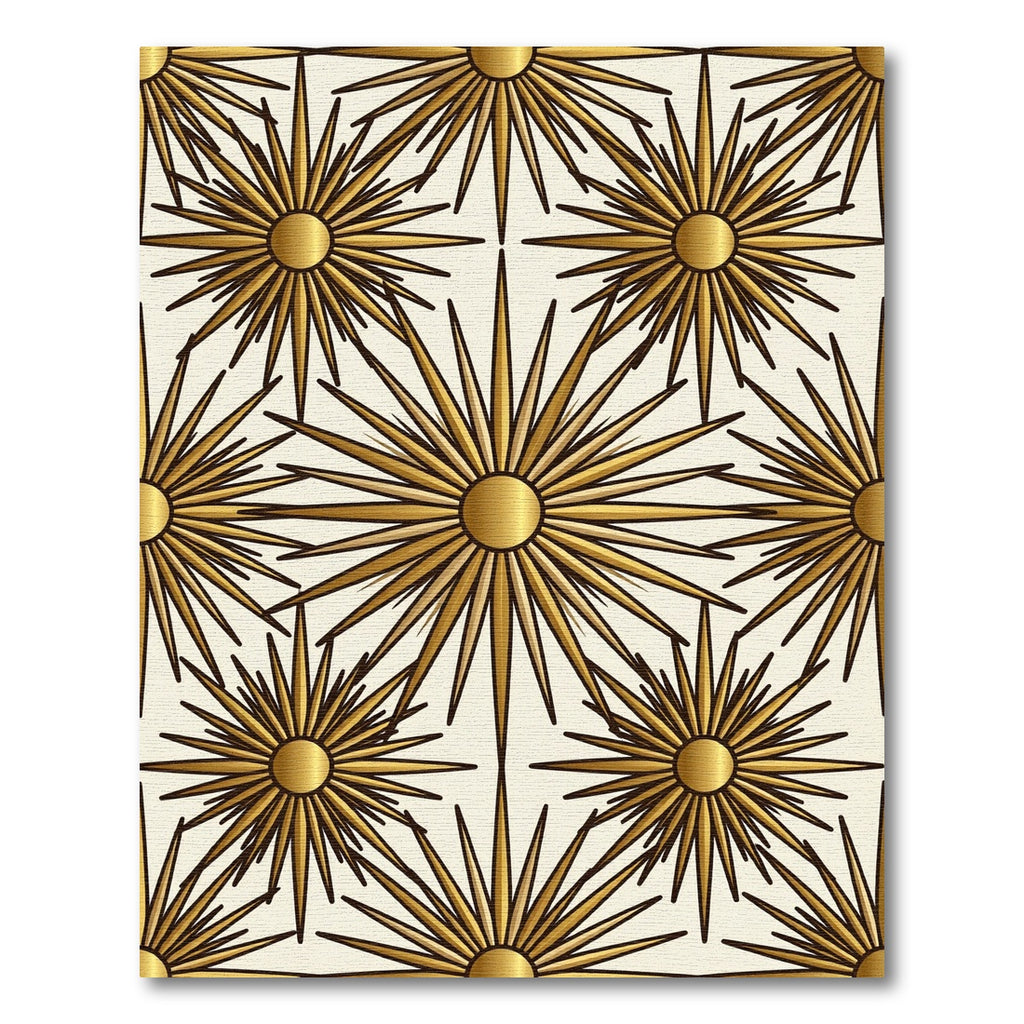 Gold Geometric Radiant Star Burst Rug