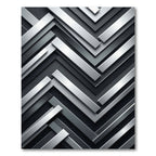 Modern Metallic Silver Chevron Stripe Rug