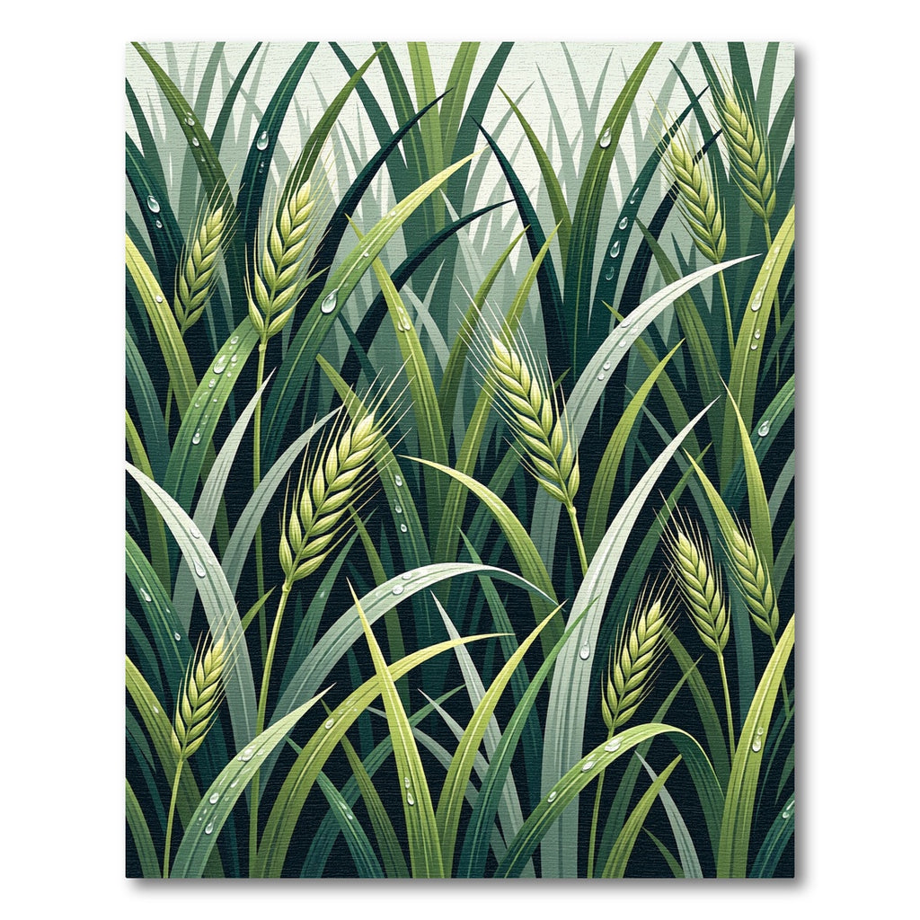 Lush Emerald Grain Dew Drops Rug