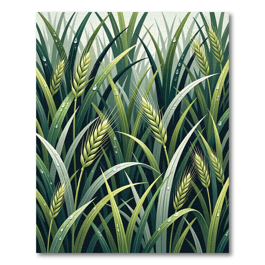 Lush Emerald Grain Dew Drops Rug