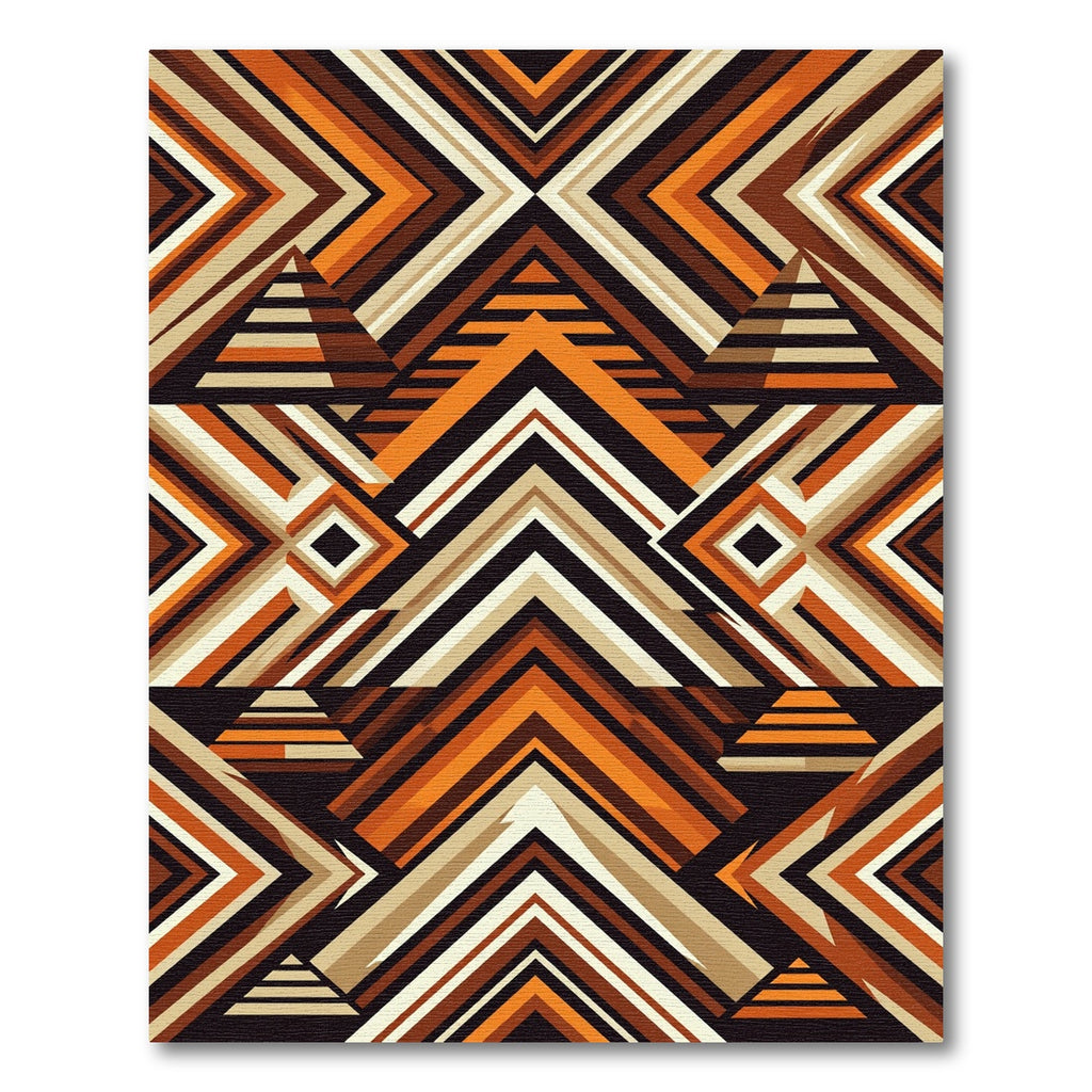 Warm Terracotta Geometric Chevron Rug