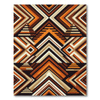 Warm Terracotta Geometric Chevron Rug