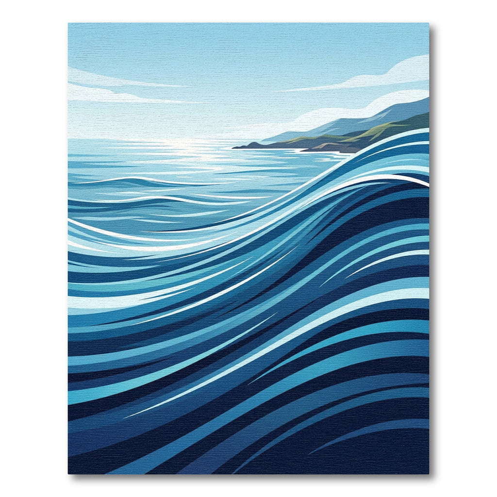 Deep Blue Abstract Ocean Swirl Rug