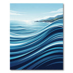 Deep Blue Abstract Ocean Swirl Rug