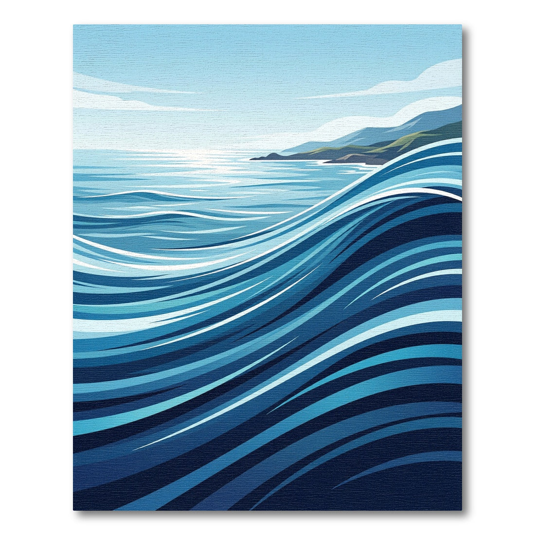 Deep Blue Abstract Ocean Swirl Rug