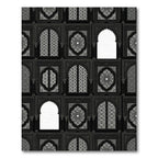 Monochromatic Dark Arches Medallion Window Rug