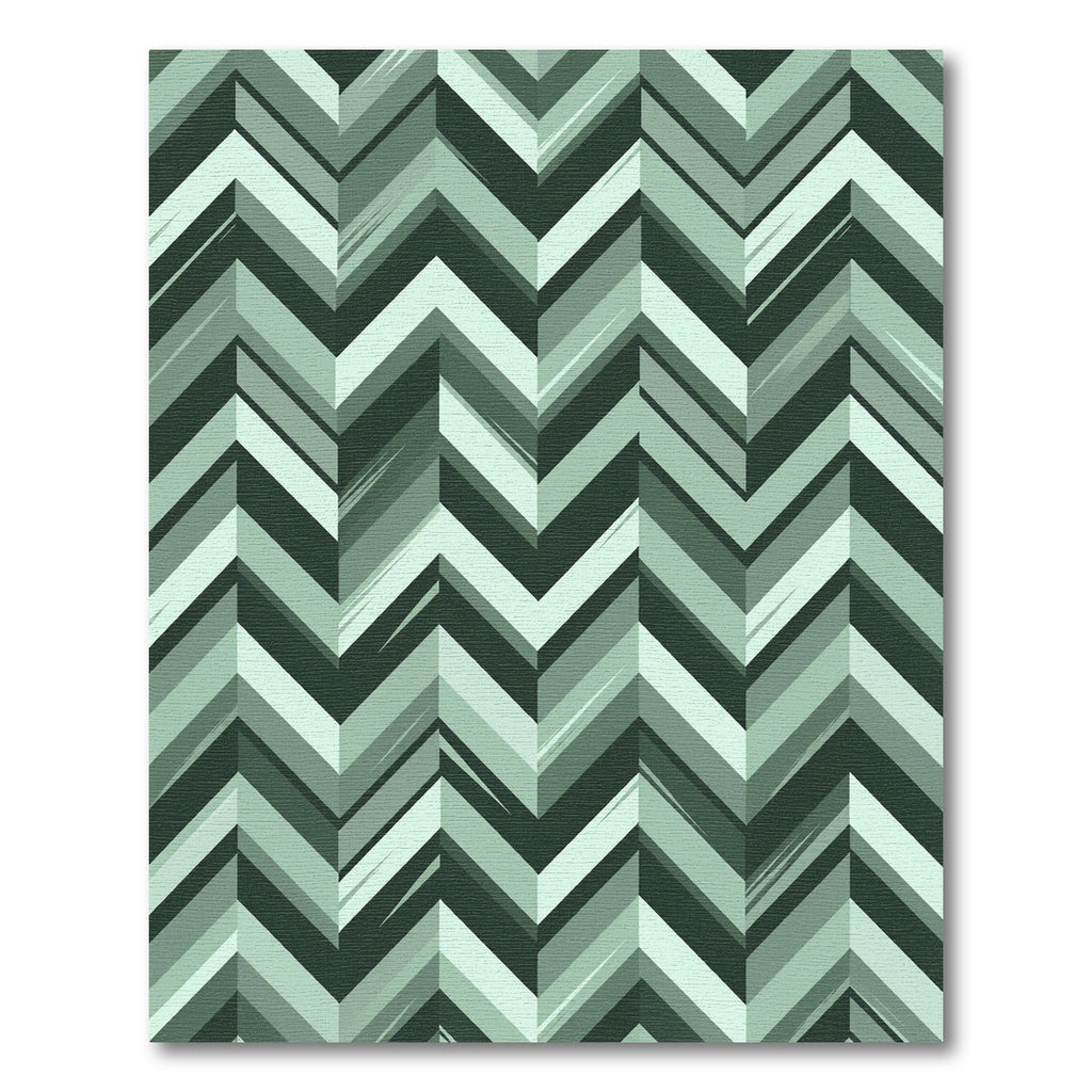 Sage Green Chevron Chic Rug